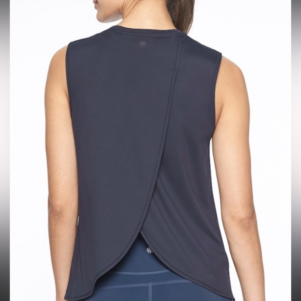 Athleta Sunlover UPF Split Back Tank Top in charcoal grey size M